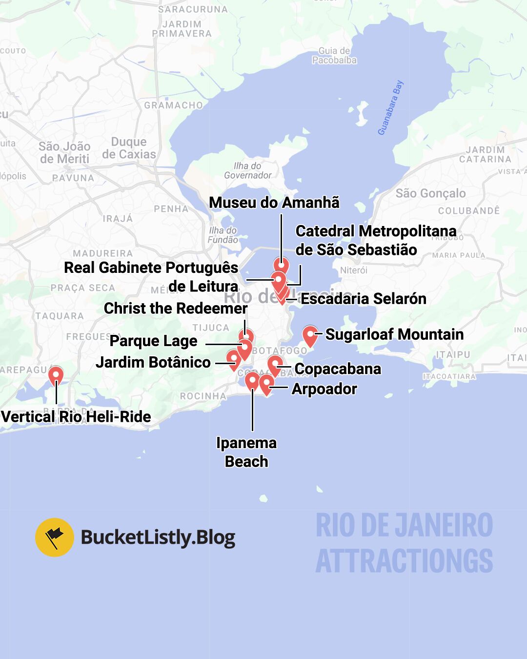 Rio de Janeiro Attractions Map
