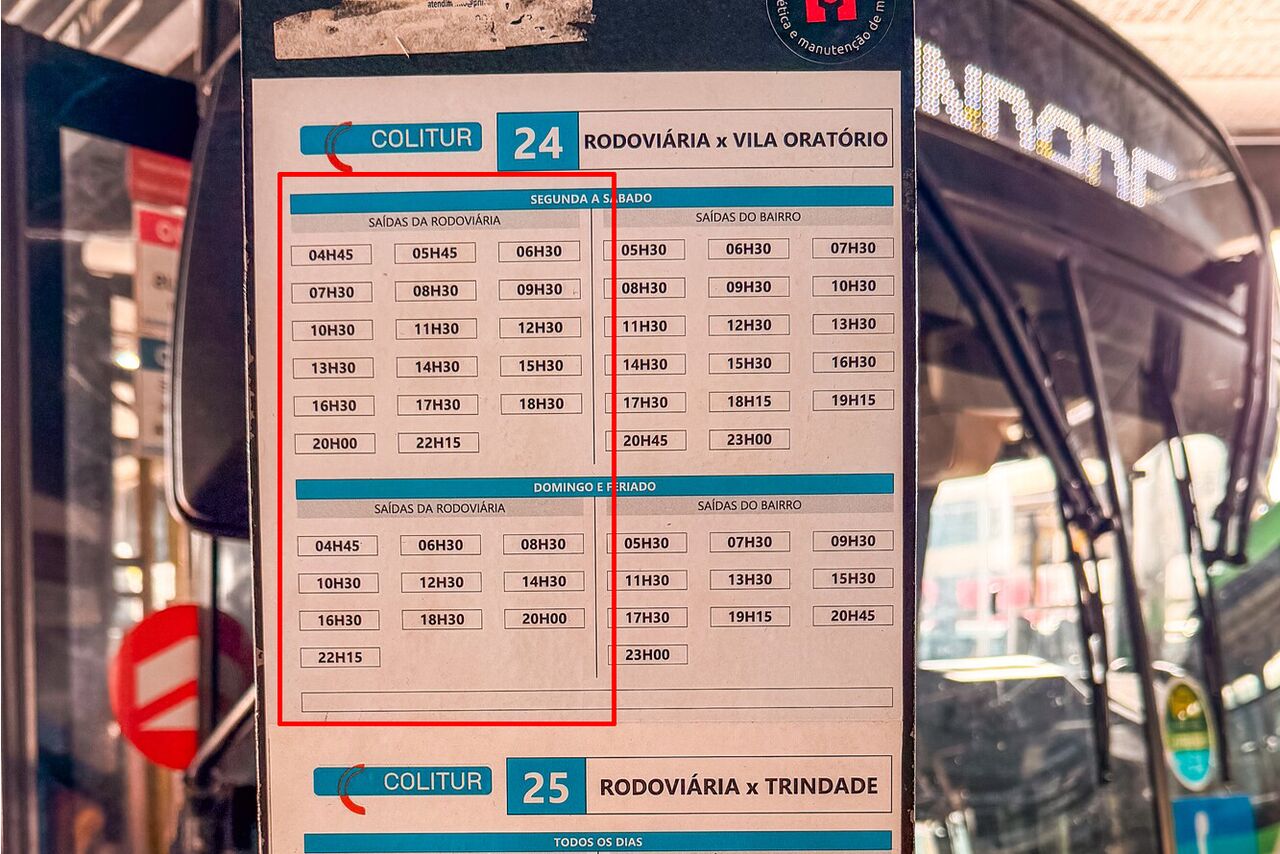 bus schedule to go from Paraty to Paria do Sono