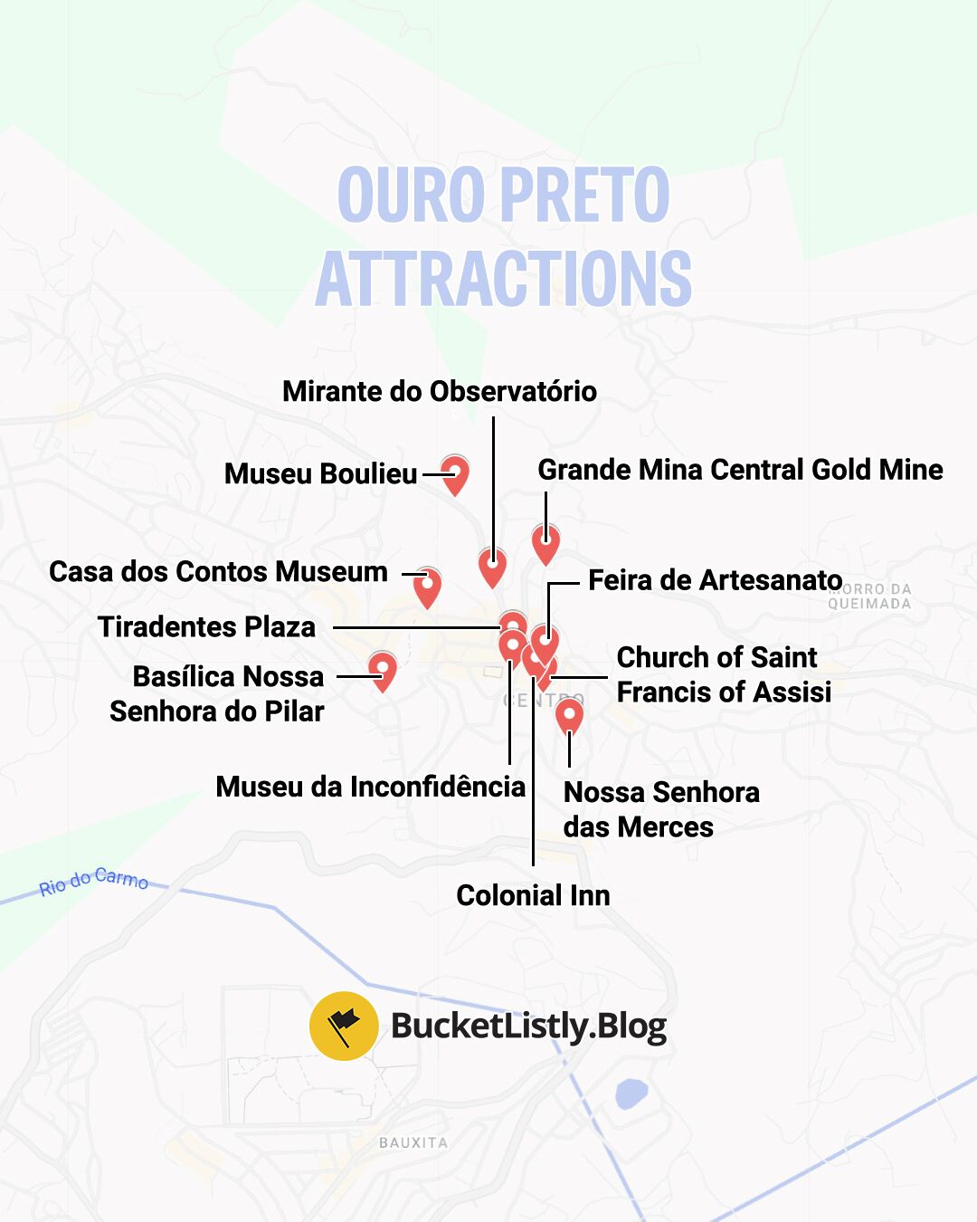 Ouro Preto Attractions Map