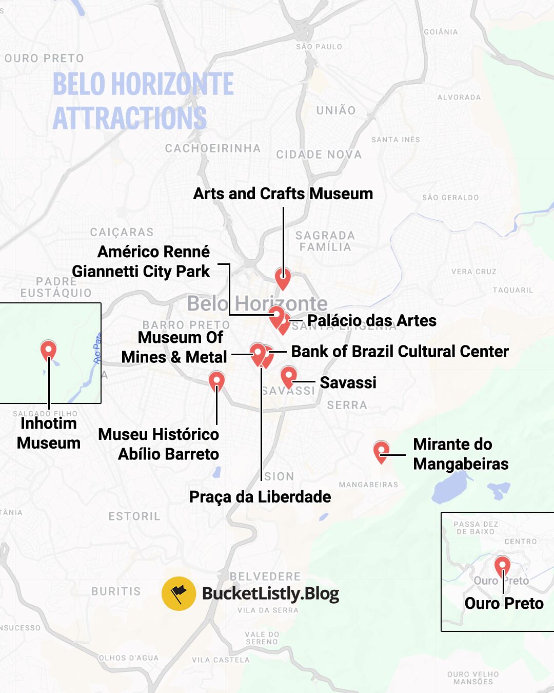 Belo Horizonte Attractions Map
