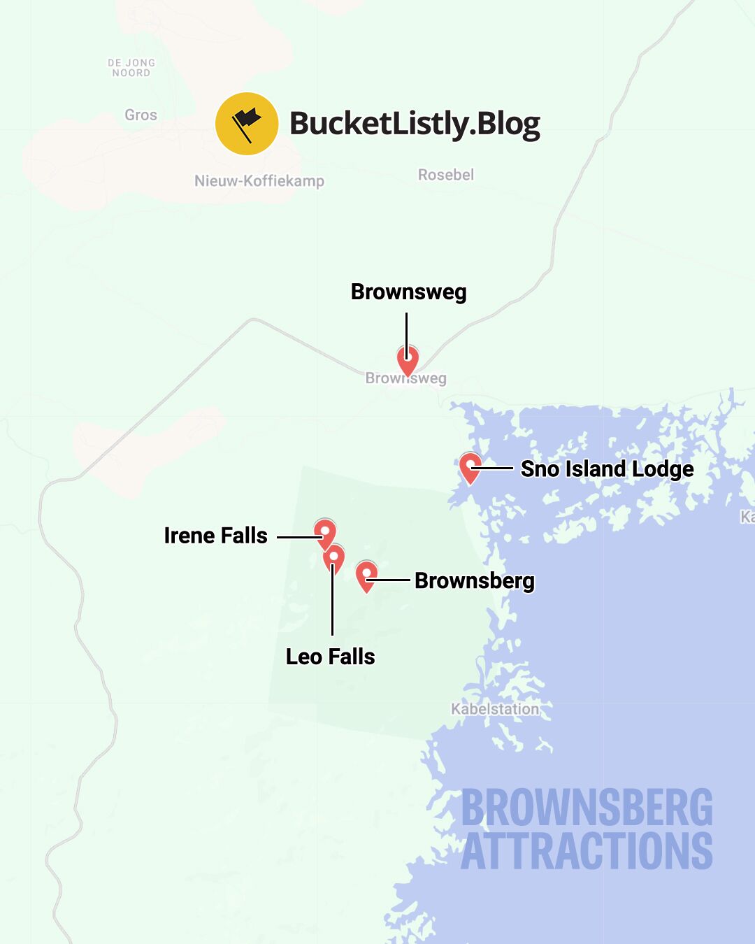 Map of Brownsberg Attractions