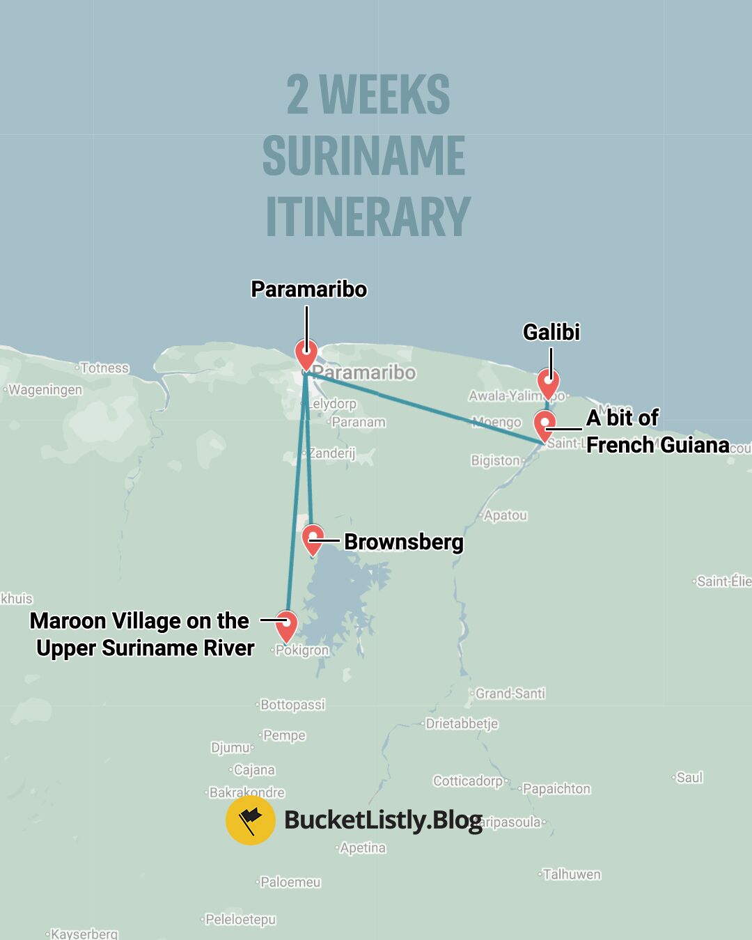 Map of this 2-Week Itinerary