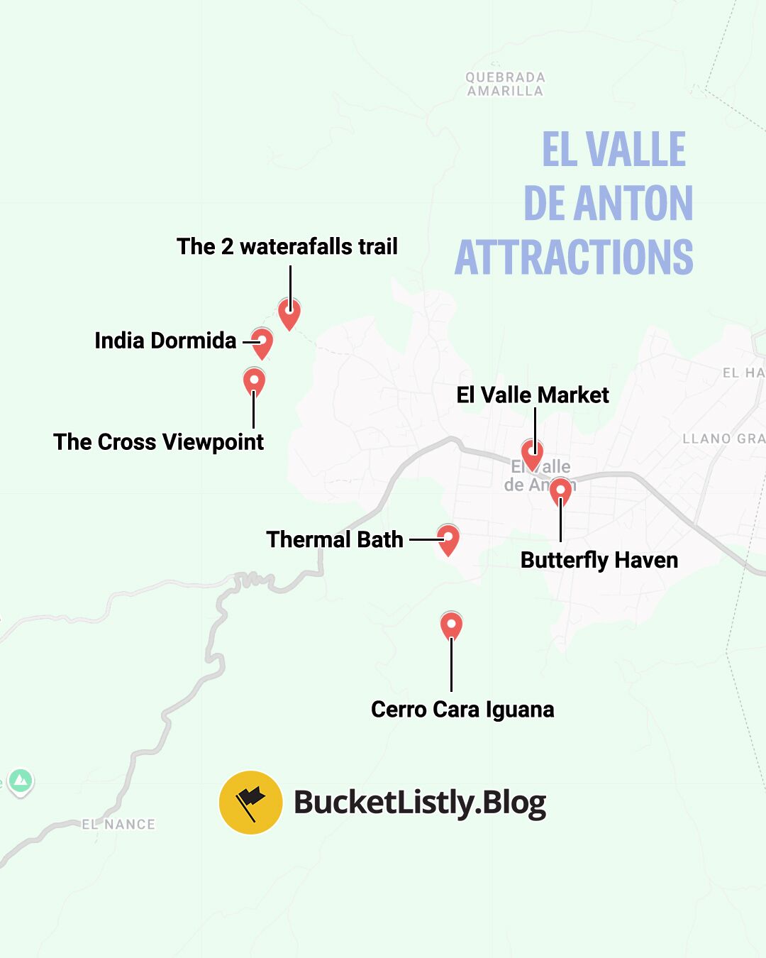 Map of El Valle's Attractions