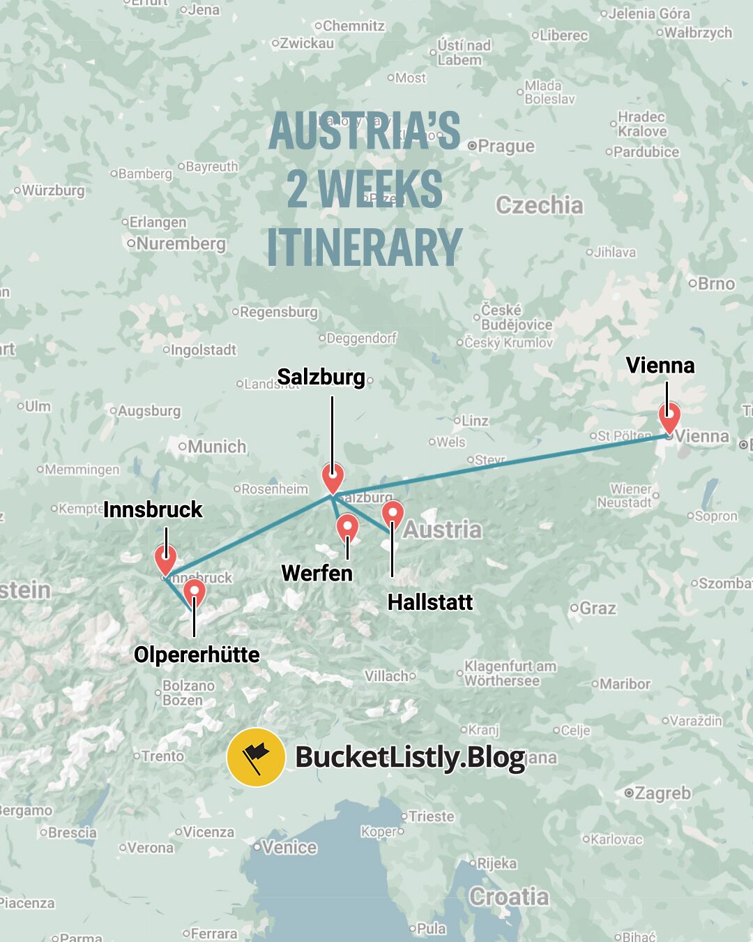 Austria Itinerary Map