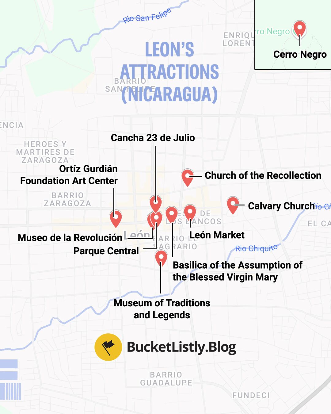 Map of Leon's Attractions