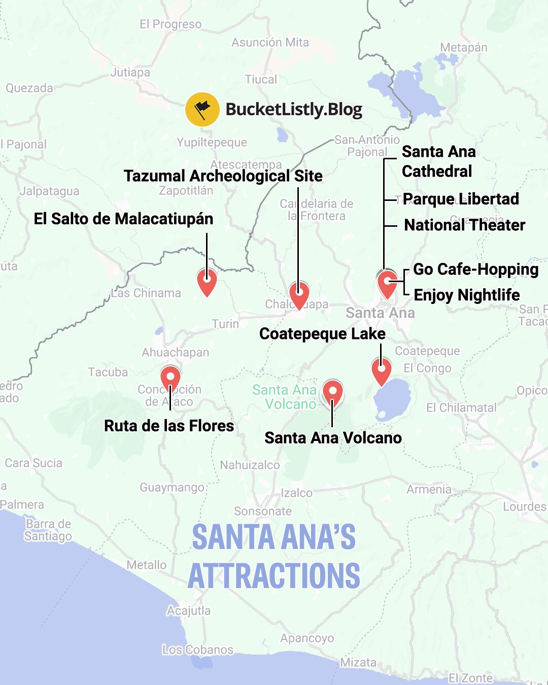 Map of Santa Ana's Attractions