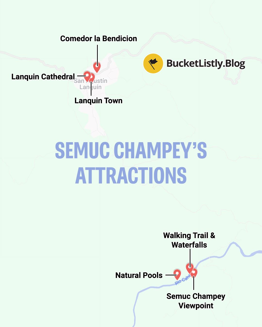 Map of Semuc Champey's Attractions