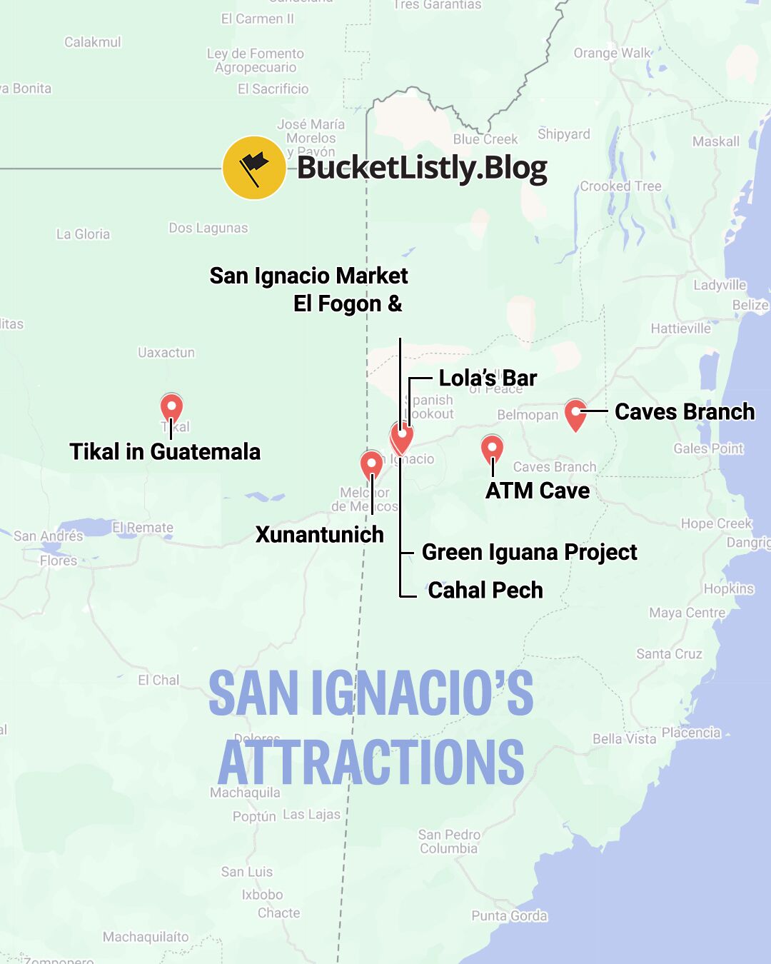 Map of San Ignacio's Attractions