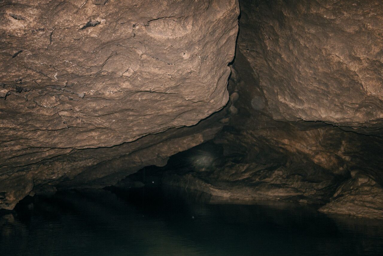 Inside a water cave