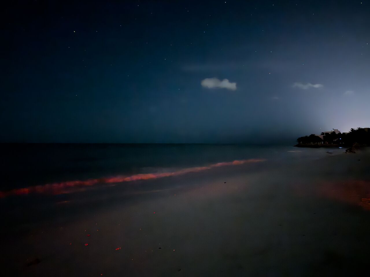 Holbox beach at night with no bioluminescence