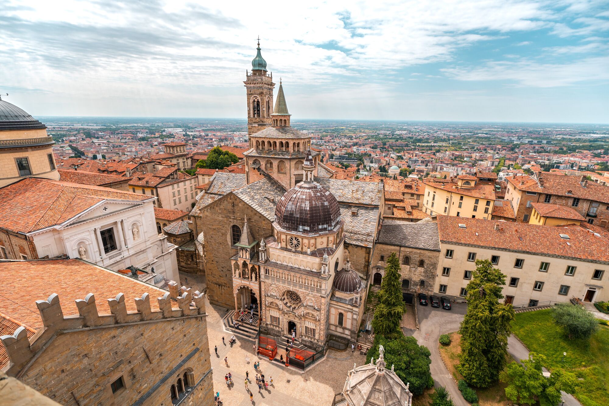 Upper Bergamo Sightseeing Map Closeup Shot Over Bergamo City On Map Upper Bergamo Sightseeing Map Closeup Shot Over Bergamo City On Map