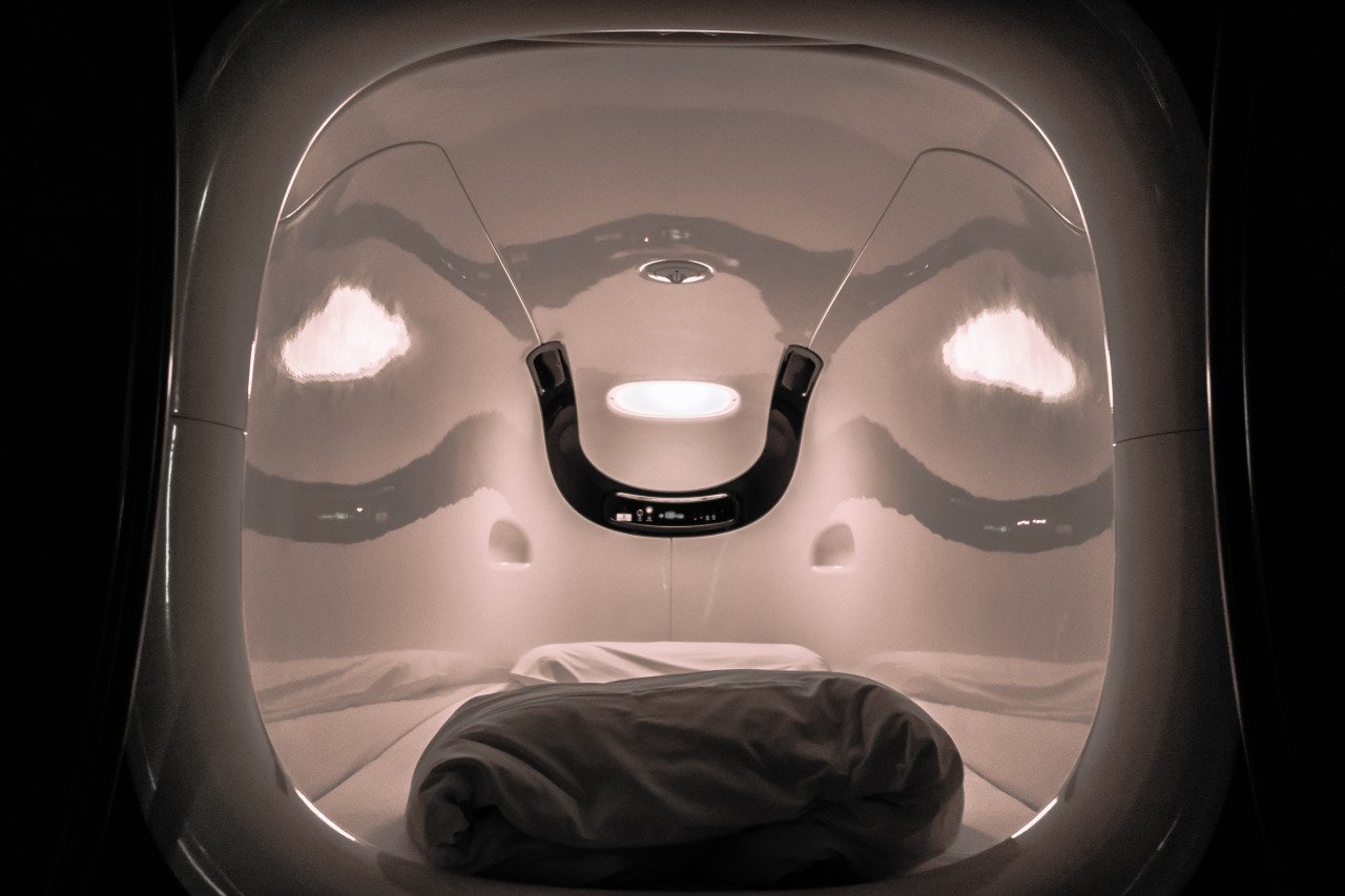 A capsule hotel in Japan