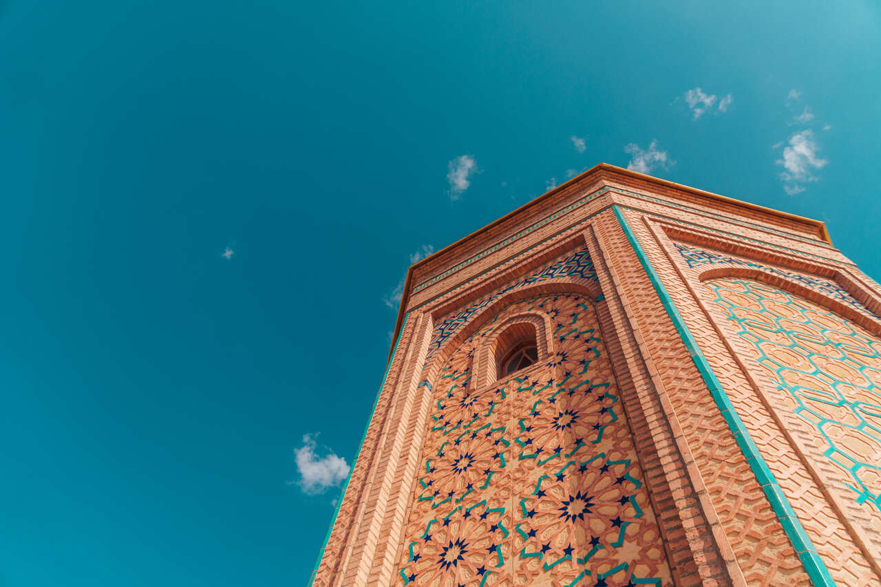 The beautiful pattern on the Noah's Mausoleum in Nakhchivan, Azerbaijan.