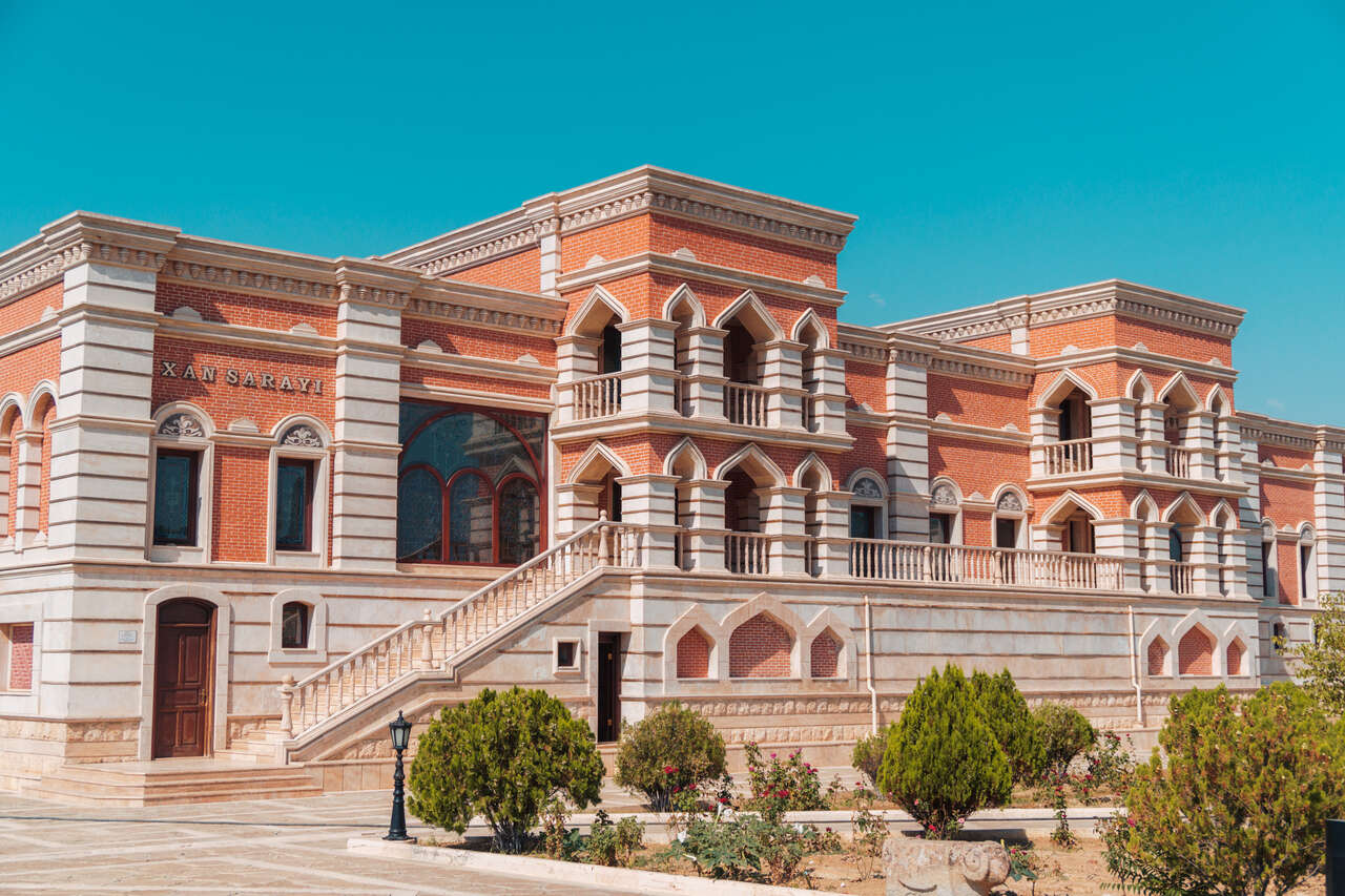 The exterior design of the Palace of Nakhchivan Khans in Nakhchivan, Azerbaijan.