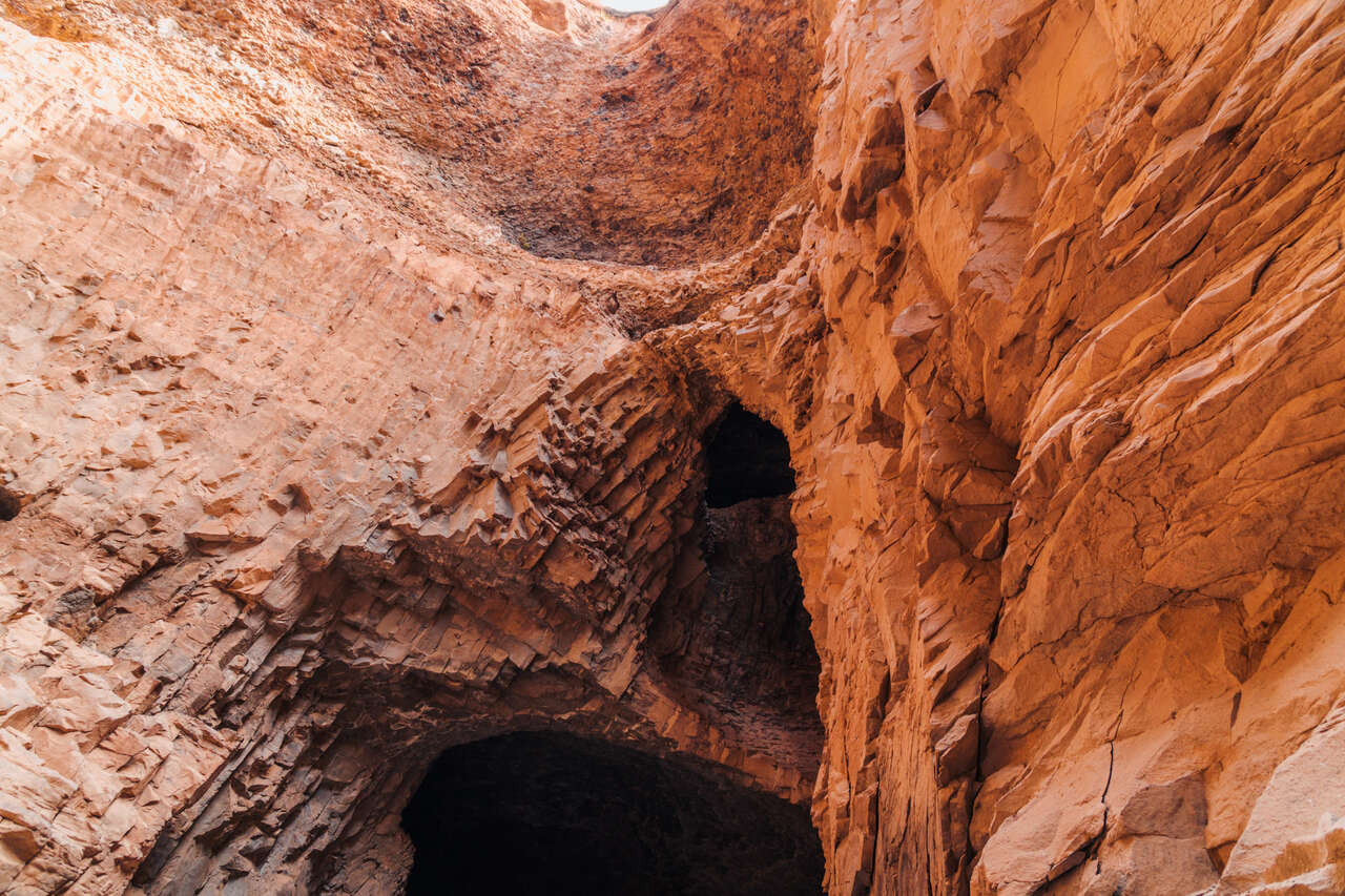 Beautiful rock formation inside Ashab-i Kehf Cave in Nakhchivan, Azerbaijan.