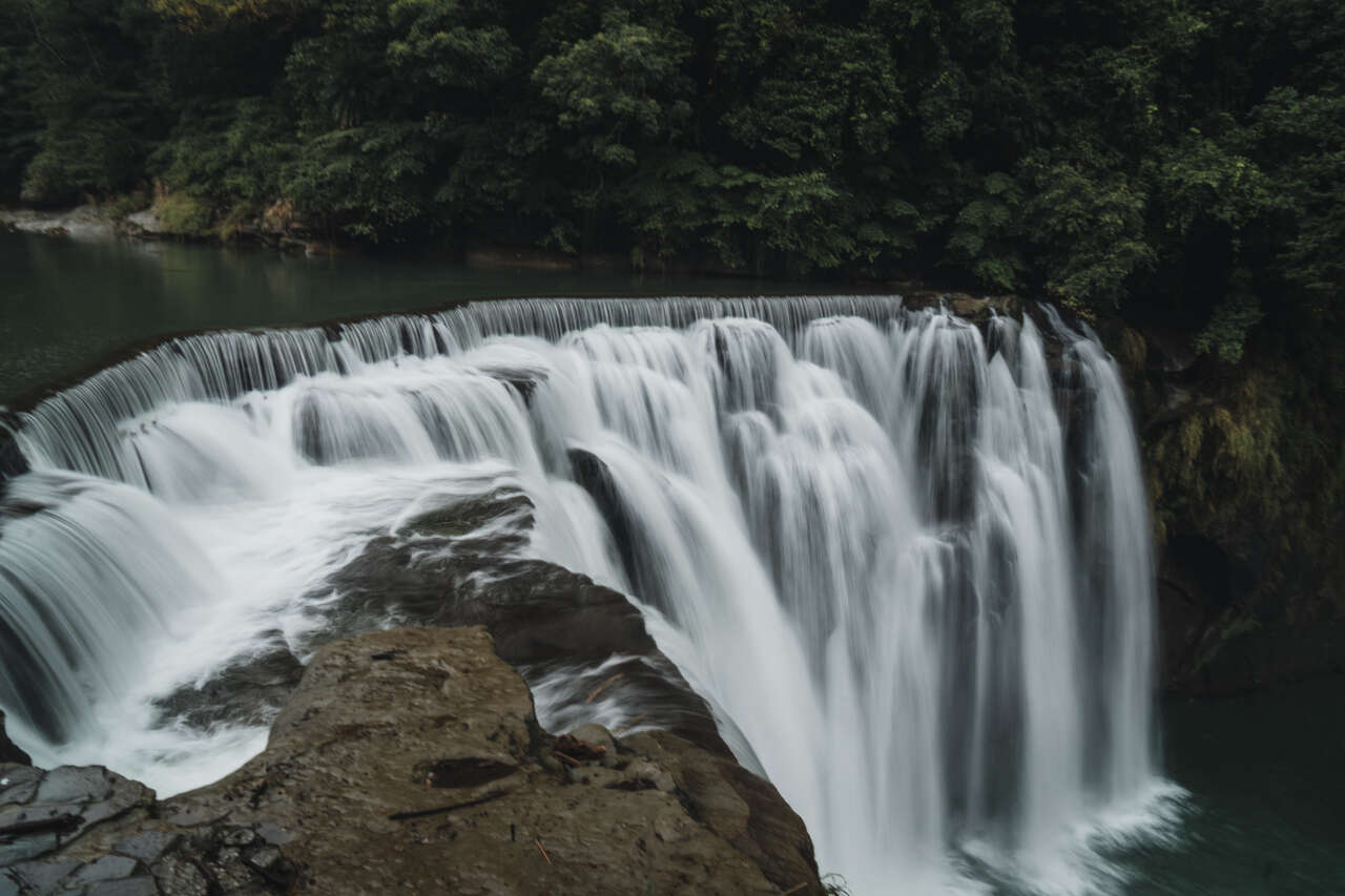 Shifen Waterfall up close in Shifen, Taiwan.