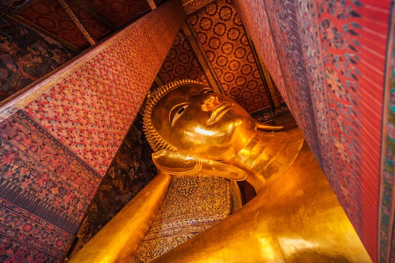 den liggende Buddha i Bangkok