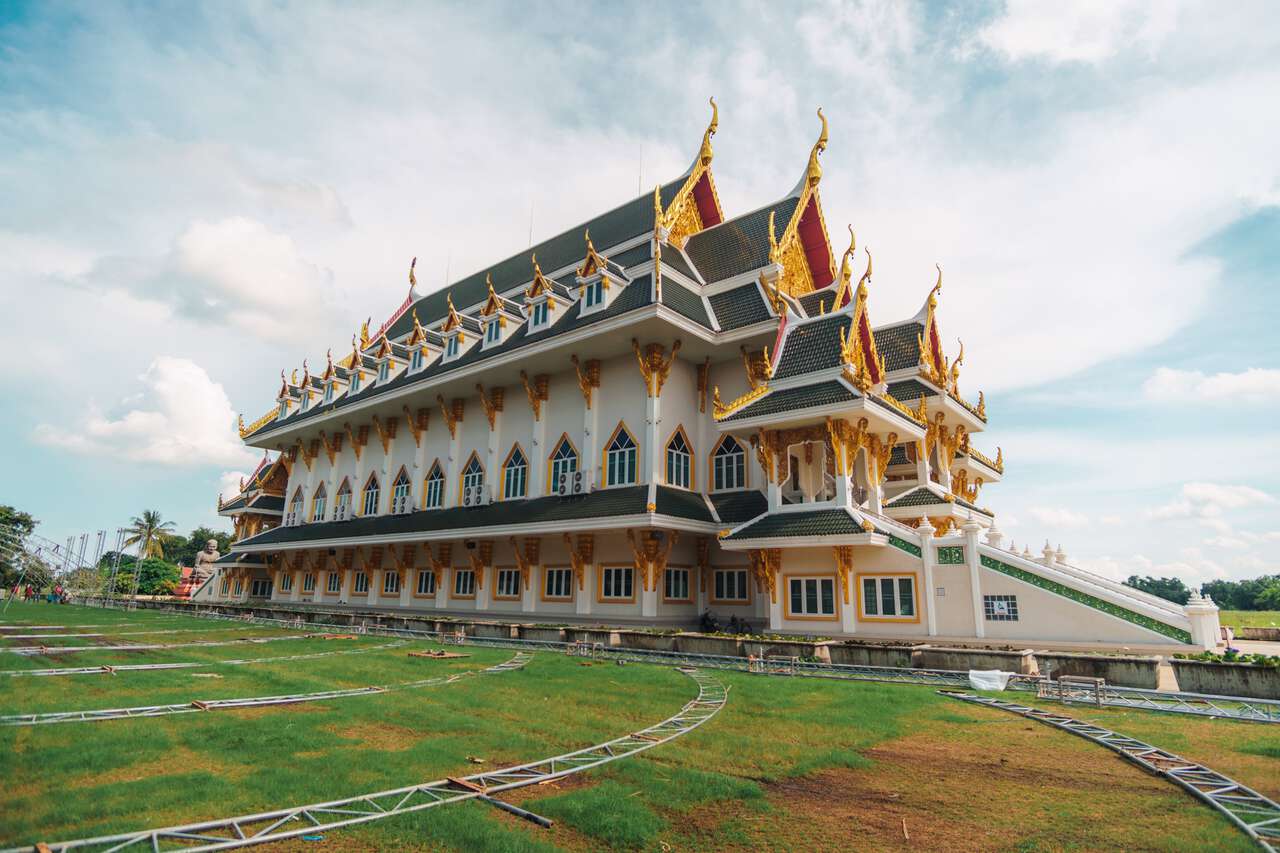 A newly built temple hall at Wat Khun Inthapramun in Ang Thong