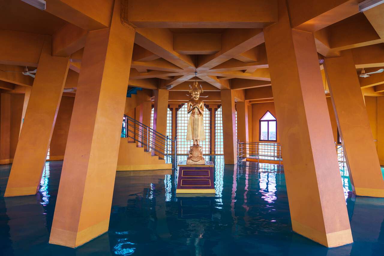 One of the floors of the Golden Pagoda at Wat Tha It in Ang Thong.