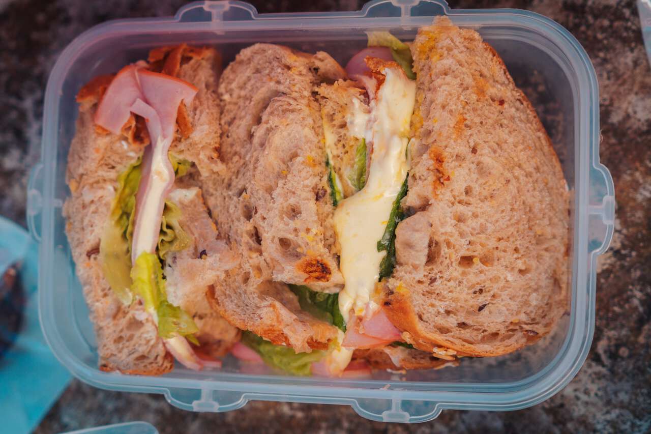 Sandwiches in a tupperware