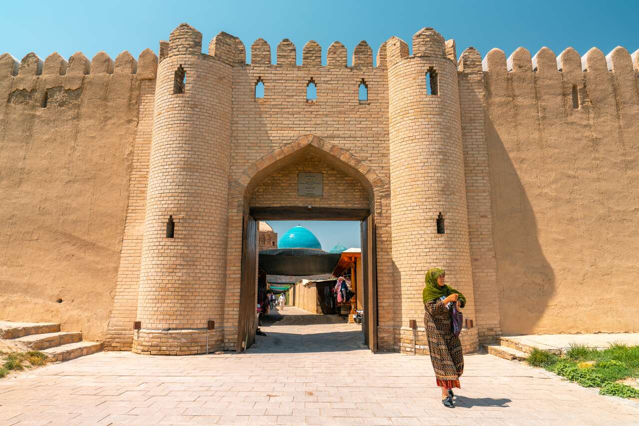 The entrance to Mausoleum of Khoja Ahmed Yasawi in Turkestan