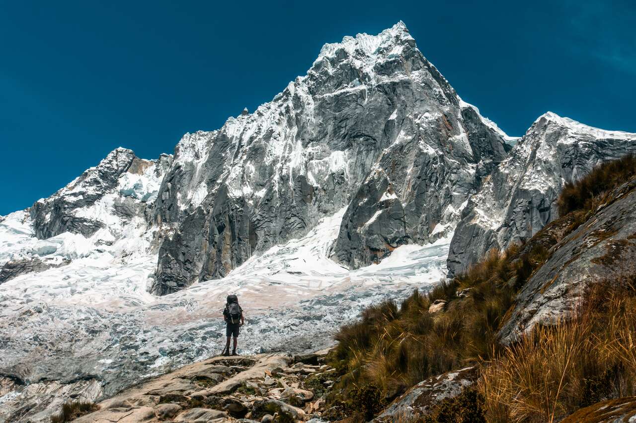A hiker at Punta Union