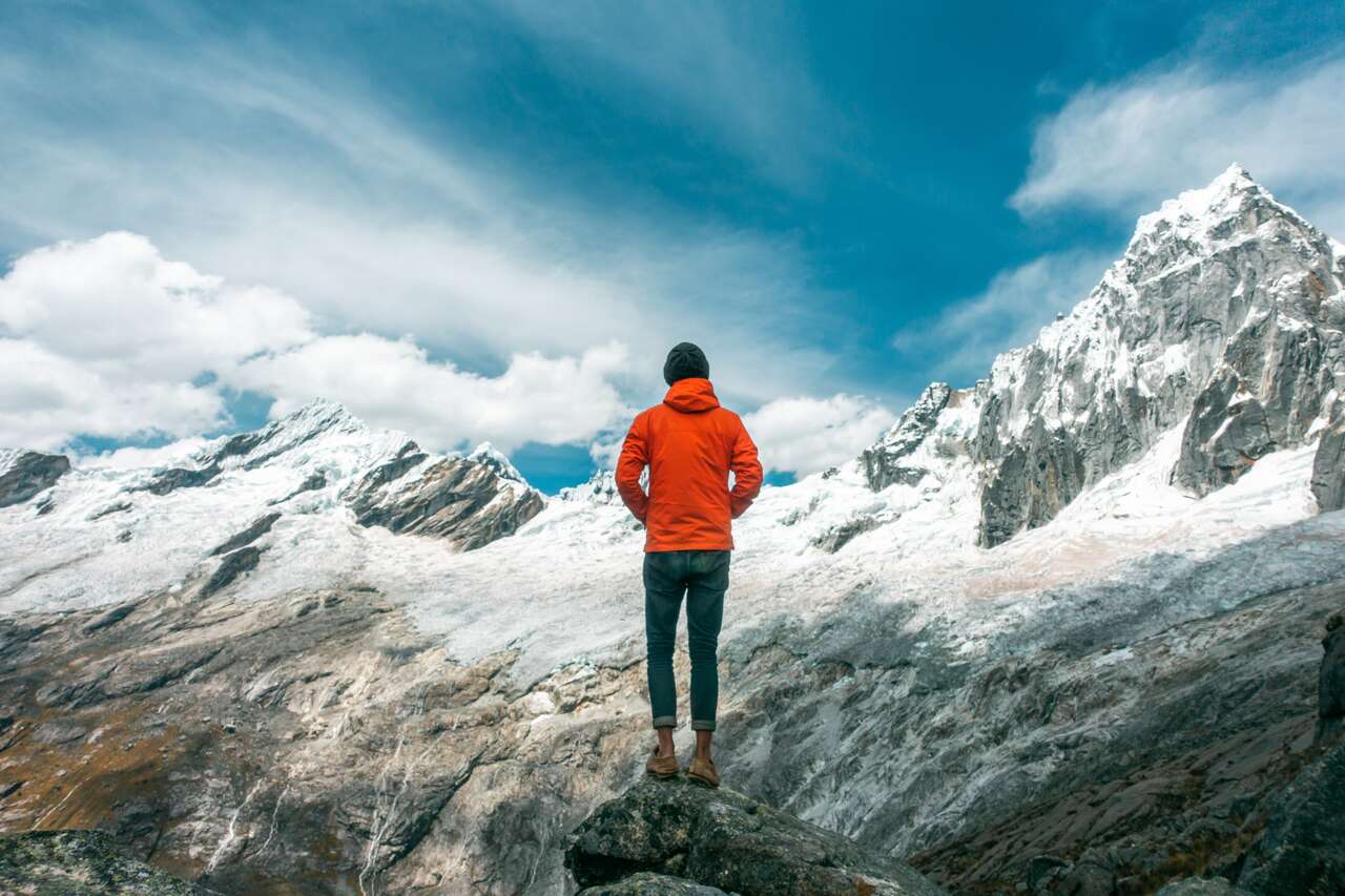 A person standing at Punta Union in Huaraz