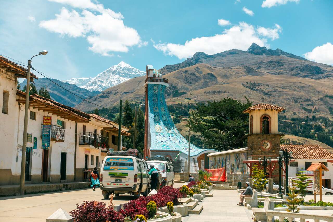 A mountain town in Huaraz