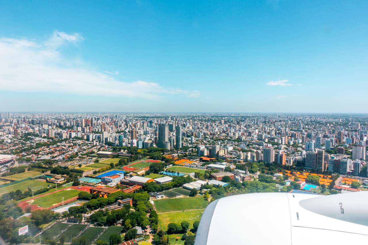 Santiago from an airplane