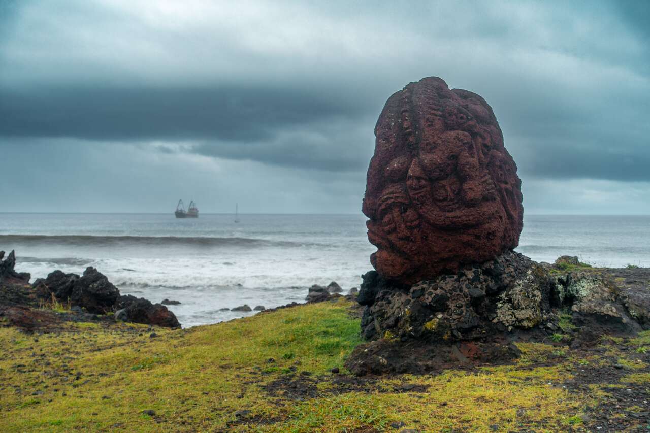 A statue in Hanga Roa on Easter Island