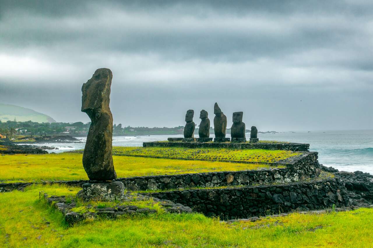 Statues in Hanga Roa on Easter Island