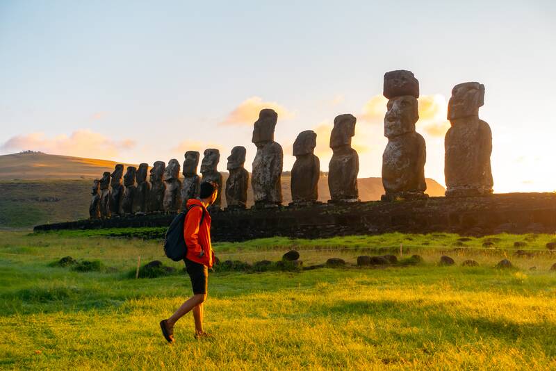 Ahu Tongariki at Sunrise in Easter Island