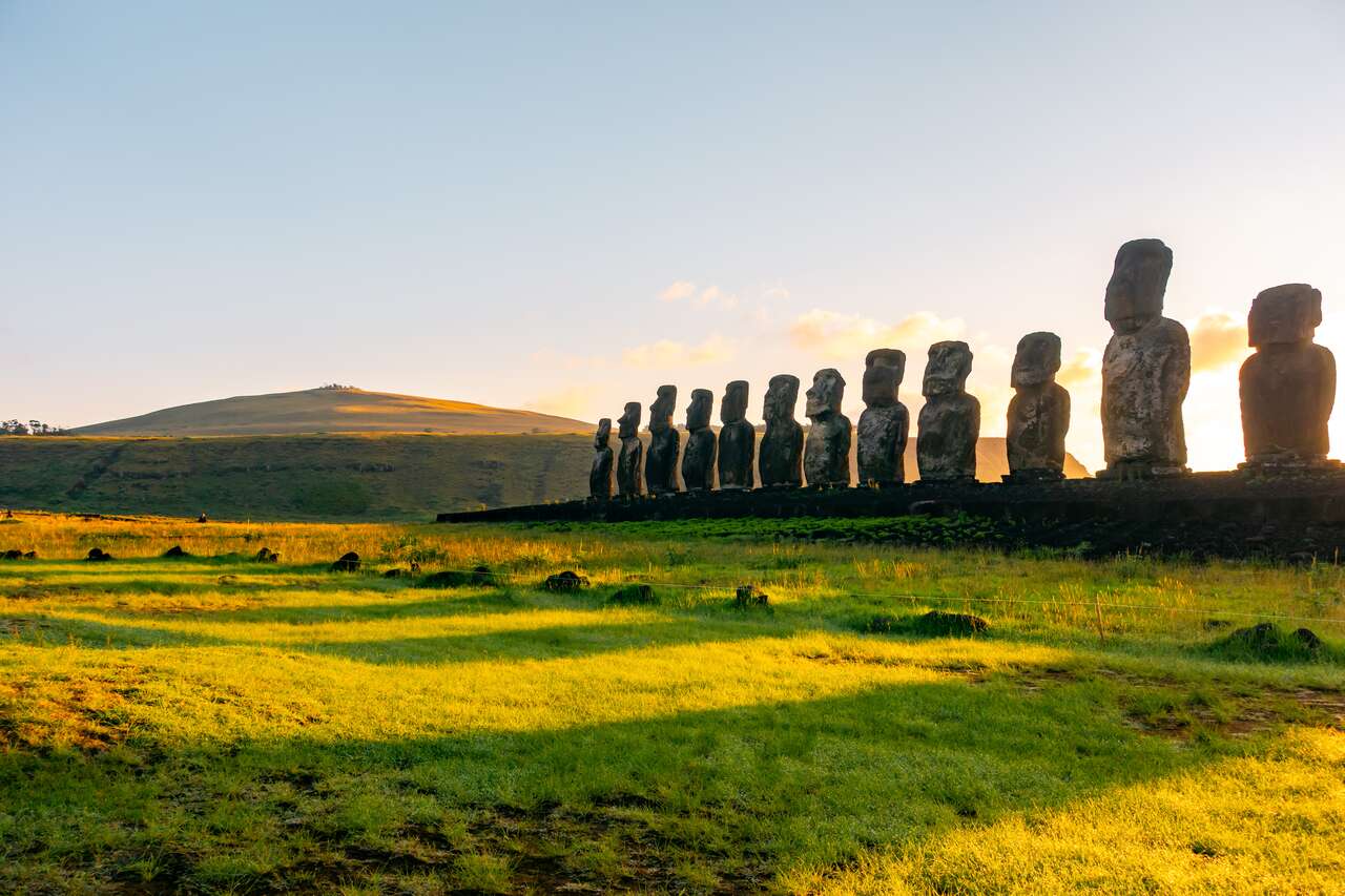 Sunrise at Ahu Tongariki in Easter Island