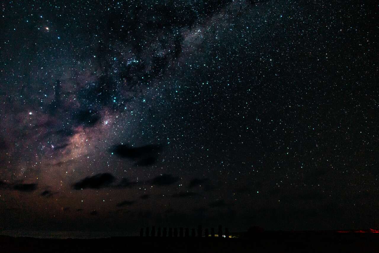 The milky way at Ahu Tongariki in Easter Island 