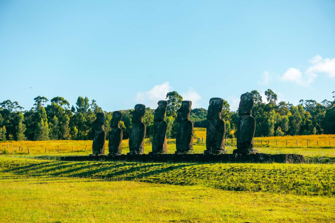 Ahu Akivi in Easter Island