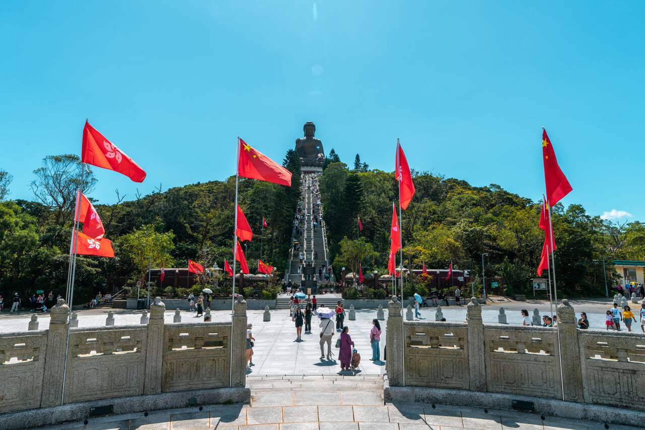 The stairs up to Tian Tan Buddha