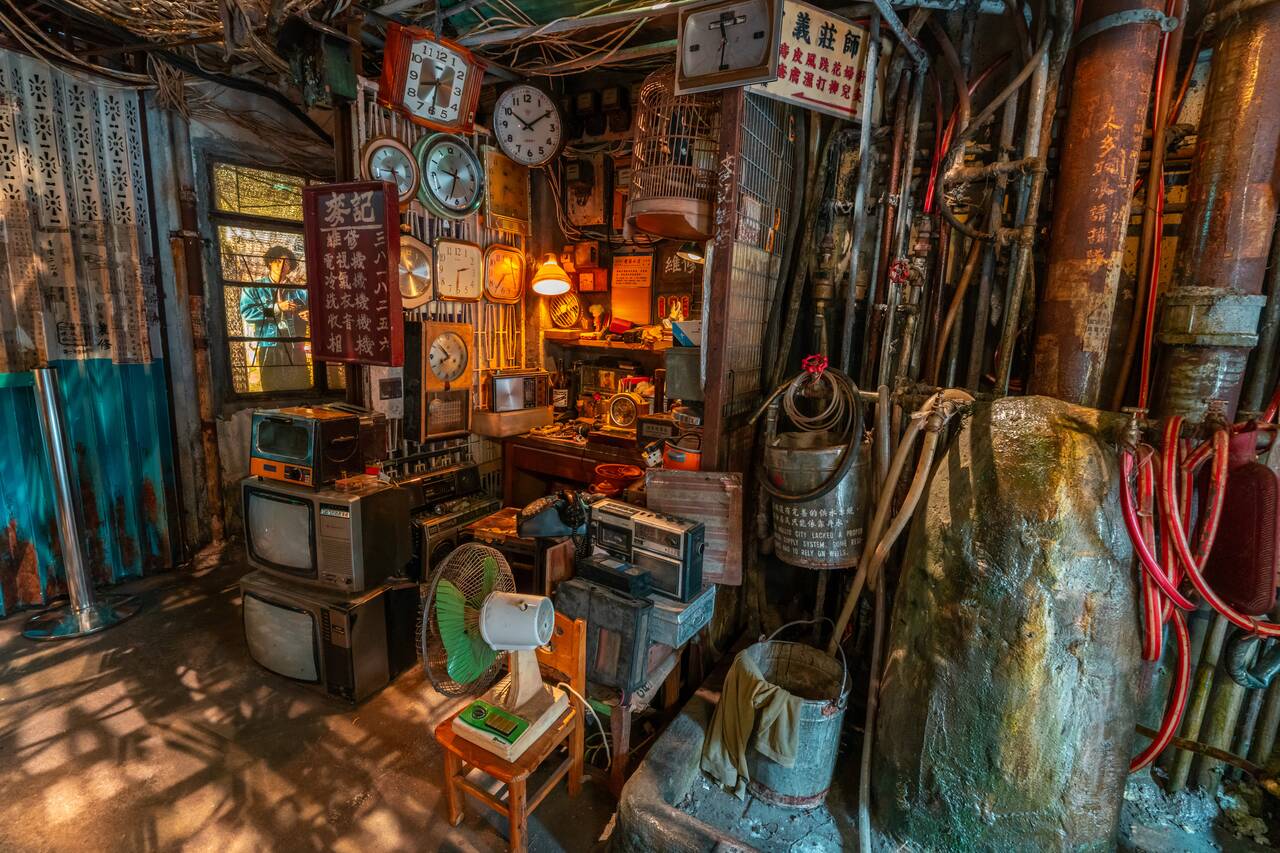 An electrician shop at Kowloon Walled City Park