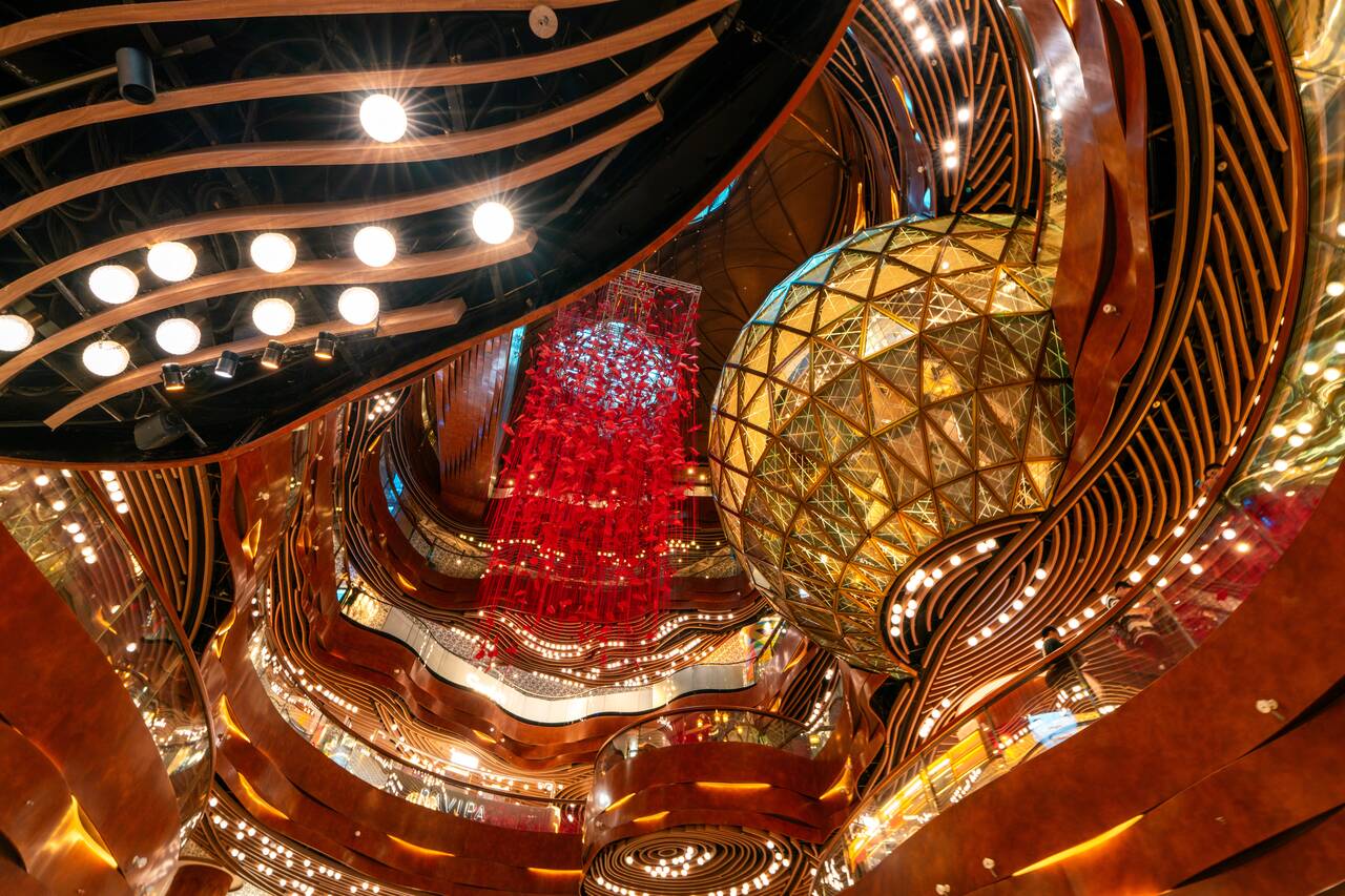 Inside a shopping mall near Victoria Harbour