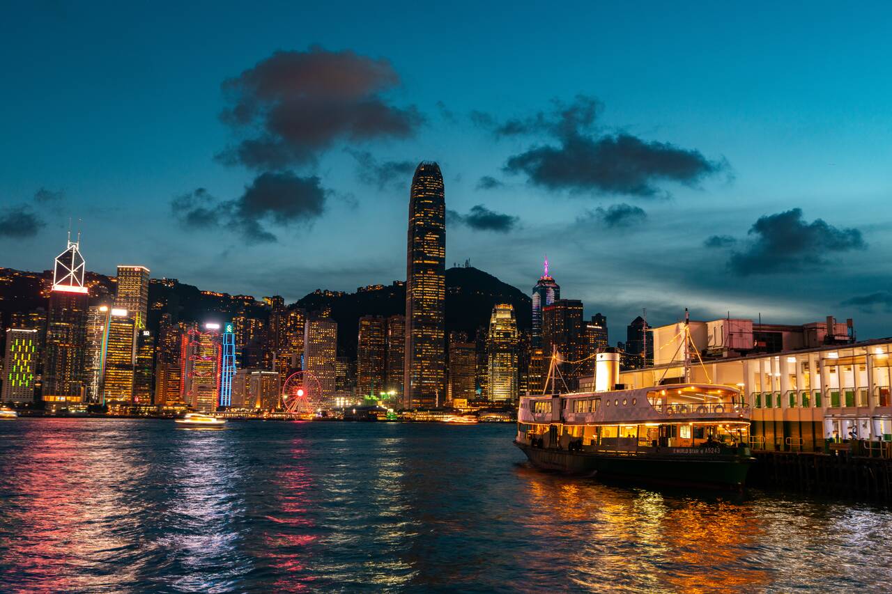 Victoria Harbour at night
