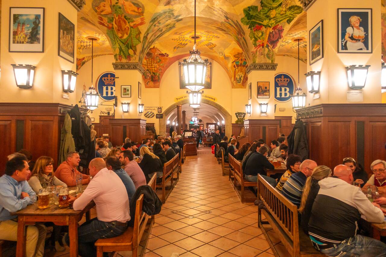 The interior of Hofbräuhaus