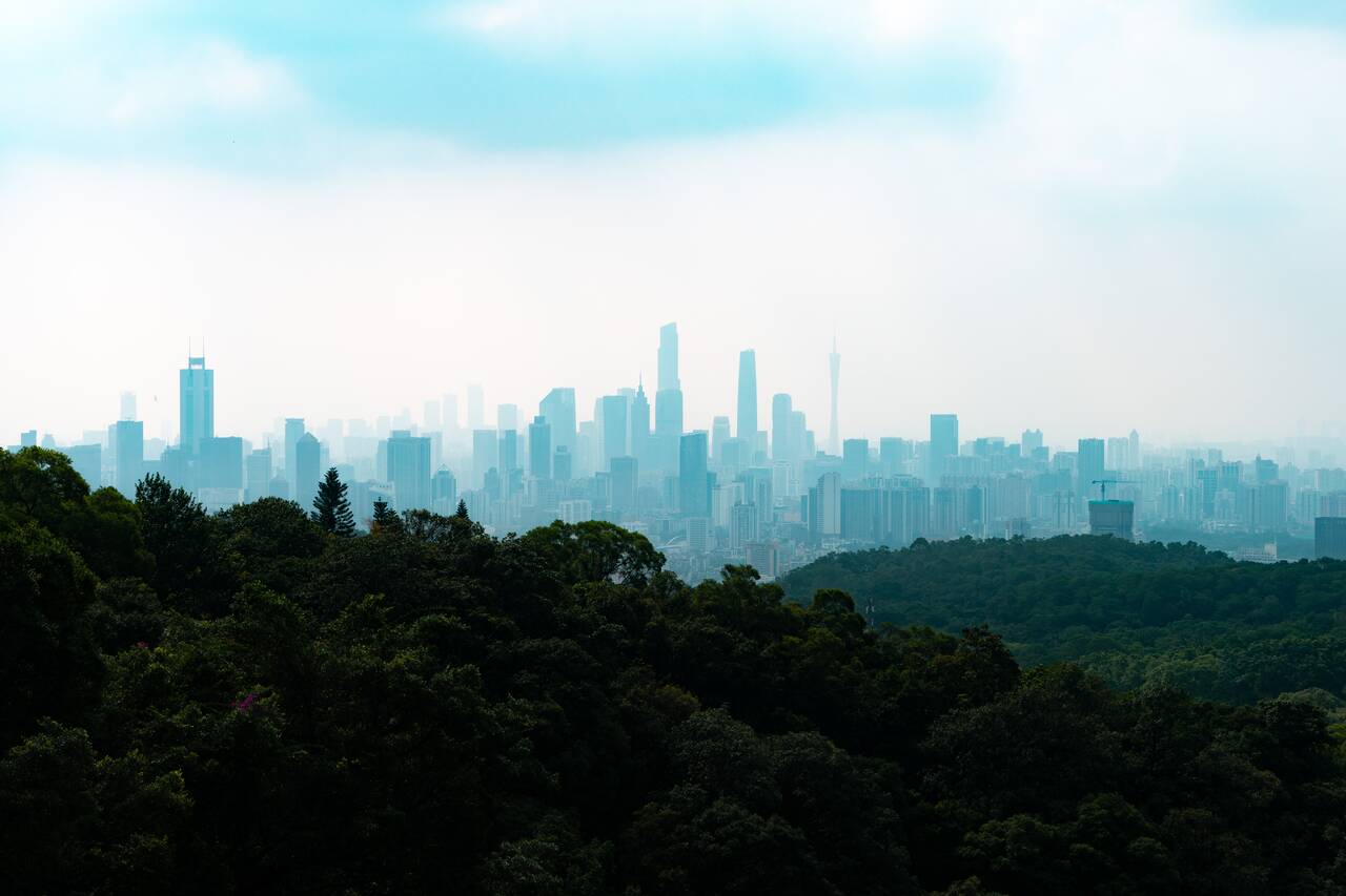 Guangzhou seen from Baiyun Mountain Scenic Area