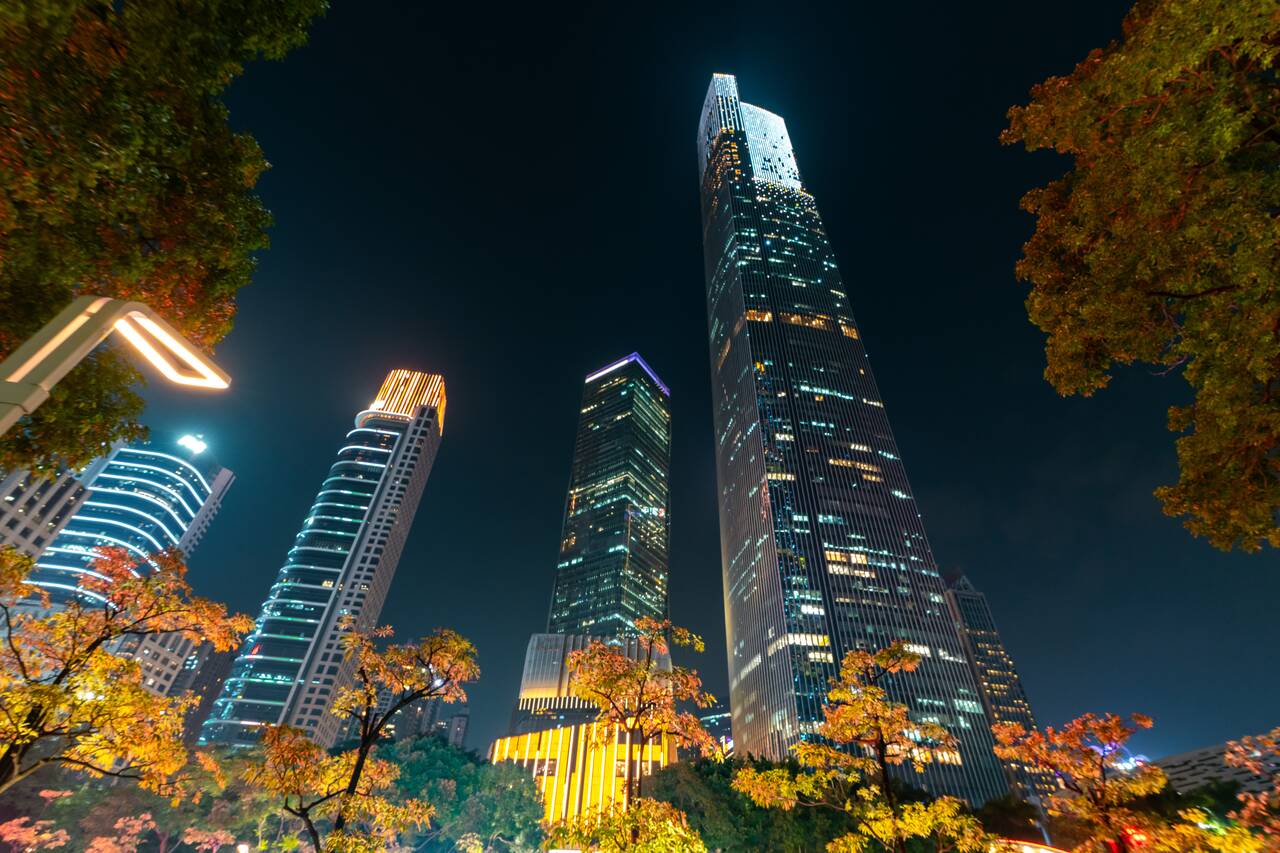 Skyscrapers around Flower City Square