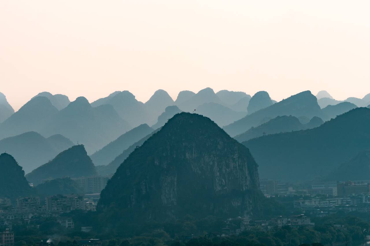Karst Mountain seen from Seven Star Park