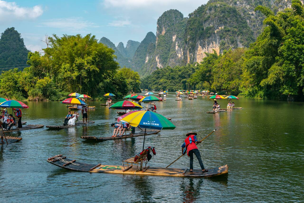 Bamboo Rafts on the Yulong River