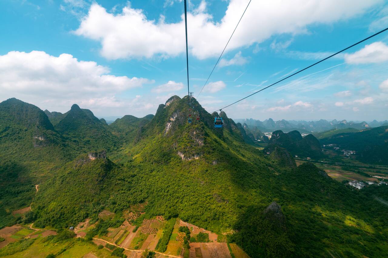 A Cable Car up Ruyi Peak