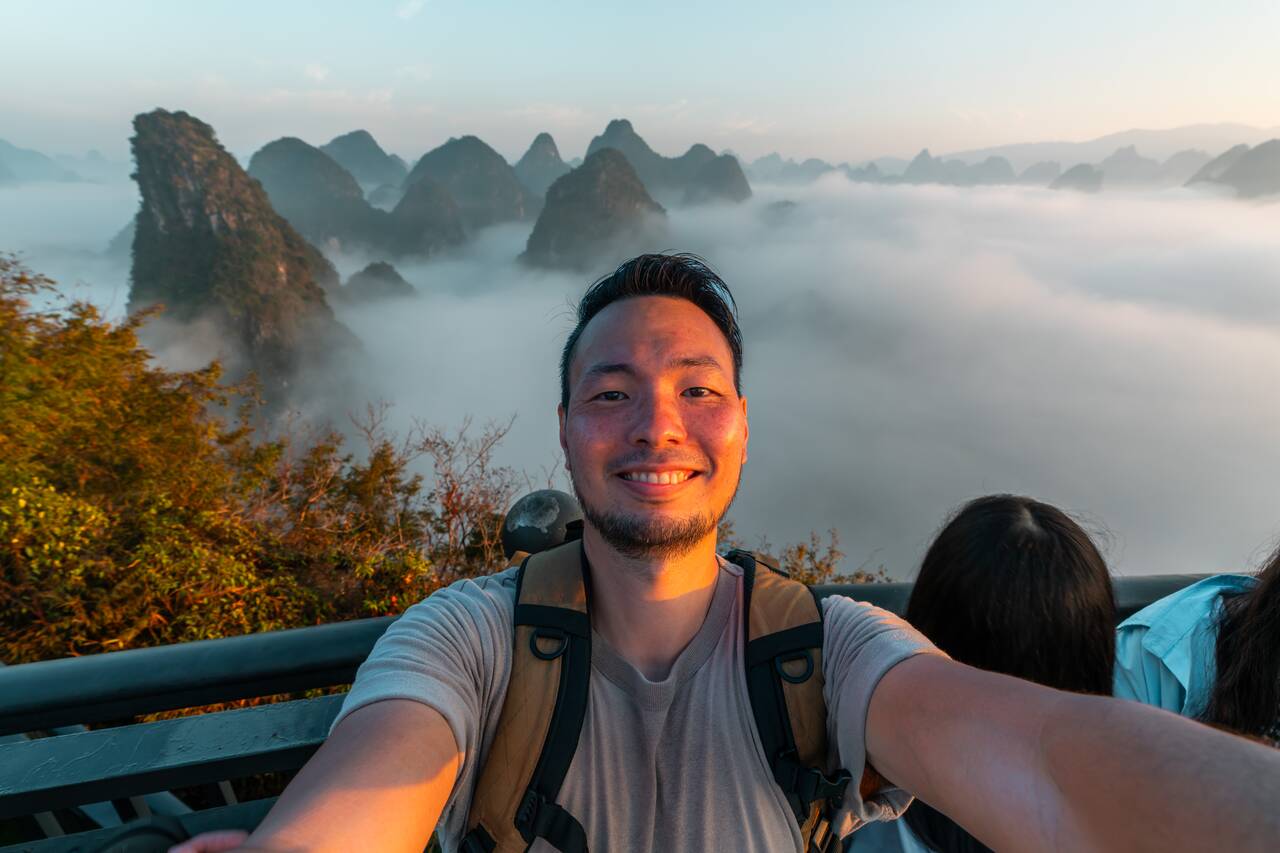 Me at Xianggong Viewpoint during sunrise
