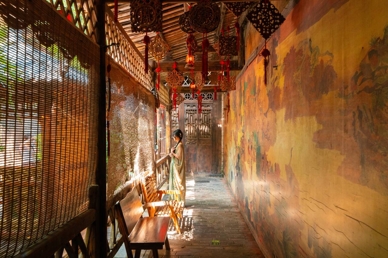 Hall Way at Wu Cheng Temple in Xingping Ancient Village