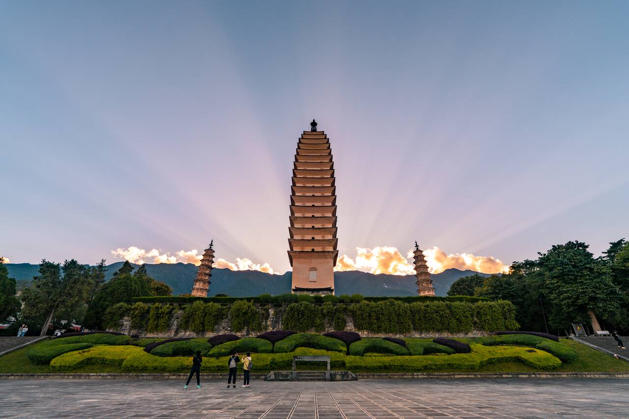 The Three Pagodas at sunset