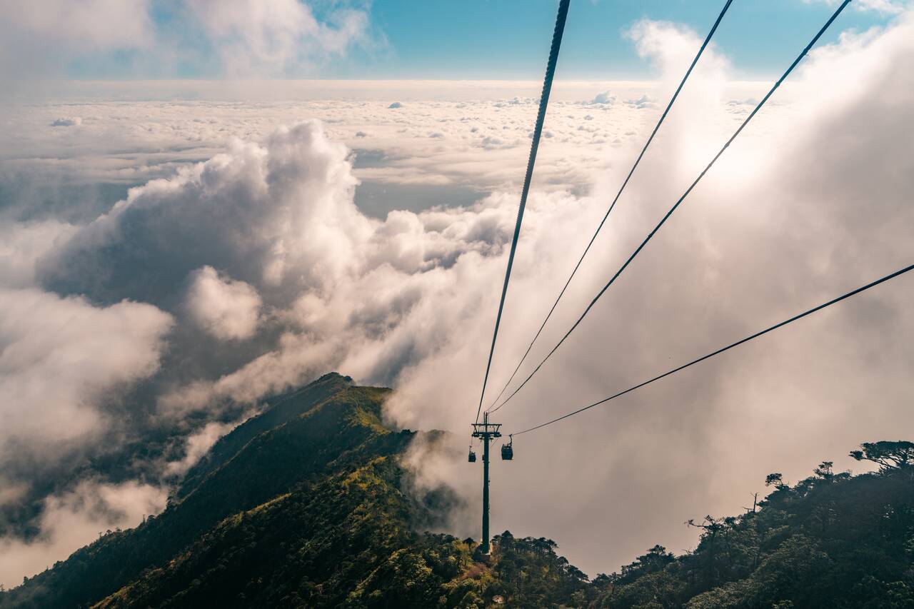 Views from the cable car up Cangshan Mountain