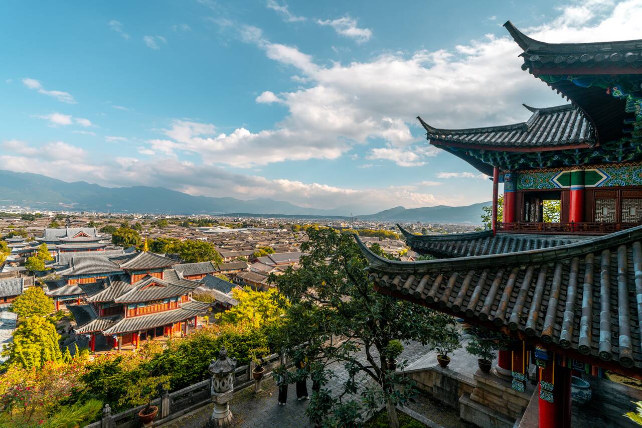 View of Lijiang from Mu Fu Mansion balcony